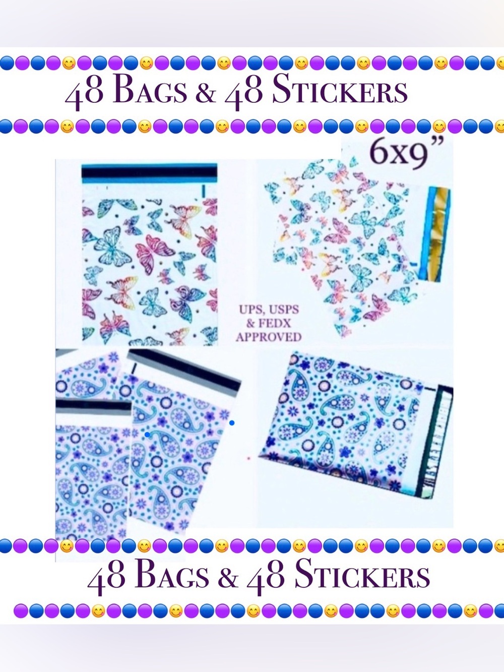 48pcs 6x9’ Mix ~ Poly mailer Bags 🌿🆕🌿
~BONUS⭐️48ct Free Thank You Stickers